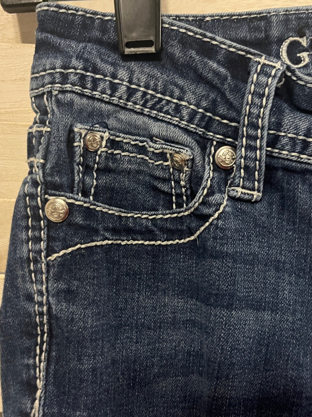 Grace in LA Little Girls size 7 Dark Indigo Bootcut Jeans - Picture 3 of 9